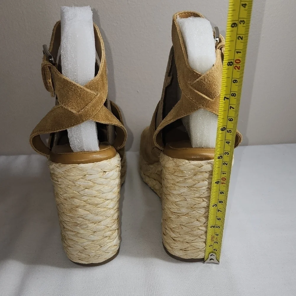 Marc Fisher Tan Suede Wedge Sandals
